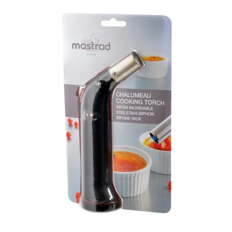MASTRAD Chalumeau De Cuisine|Chalumeau à Gaz rechargeable 22 ml Noir mat