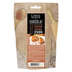 PATISDECOR Chocolat De Couverture|Chocolat au Lait Arôme Caramel 250 g Patisdécor