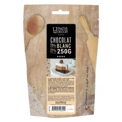 PATISDECOR Chocolat De Couverture|Chocolat Blanc 250 g Patisdécor
