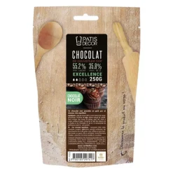 PATISDECOR Chocolat De Couverture|Chocolat de Couverture Noir Excellence 55% 250g Patisdécor