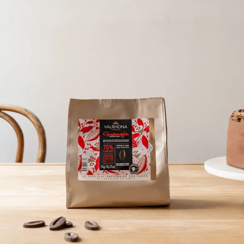 VALRHONA Chocolat De Couverture|Chocolat de Couverture Noir Guanaja 70% 1kg