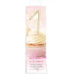 SCRAPCOOKING Décoration Gâteau|Cierge Magique Or 17,5 cm Chiffre 1
