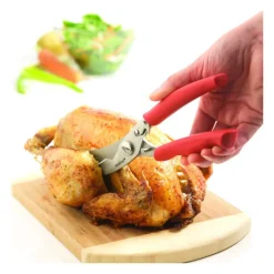 MASTRAD Ciseaux De Cuisine|Ciseaux à Pizza et à Volaille en inox rouge