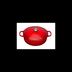LE CREUSET Cocotte En Fonte|Cocotte en fonte Basse 30 cm Cerise Signature