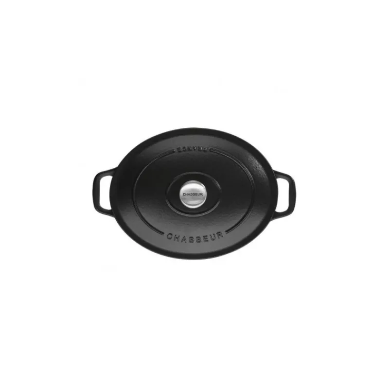 CHASSEUR Cocotte En Fonte|Cocotte en Fonte Ovale 27 cm Noir Mat