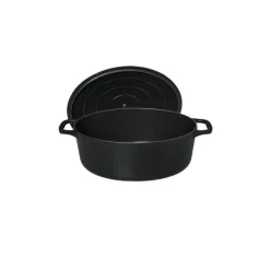 CHASSEUR Cocotte En Fonte|Cocotte en Fonte Ovale 27 cm Noir Mat