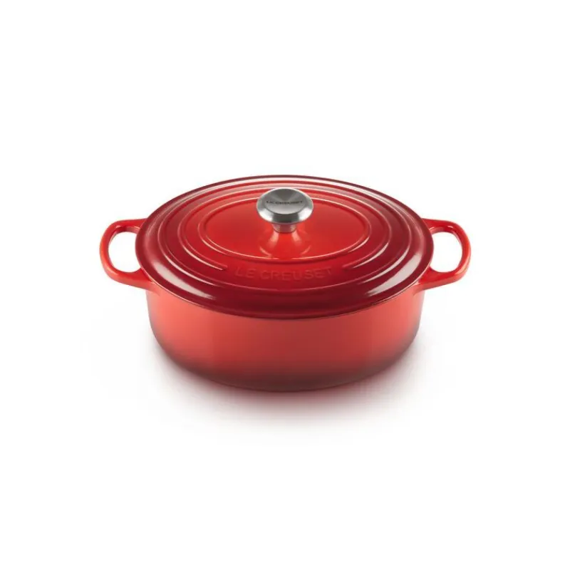 LE CREUSET Cocotte En Fonte|Cocotte en fonte Ovale 40 cm Cerise Signature