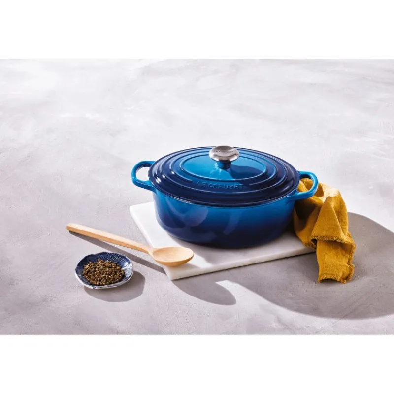 LE CREUSET Cocotte En Fonte|Cocotte en Fonte Ovale 29 cm Azur Signature