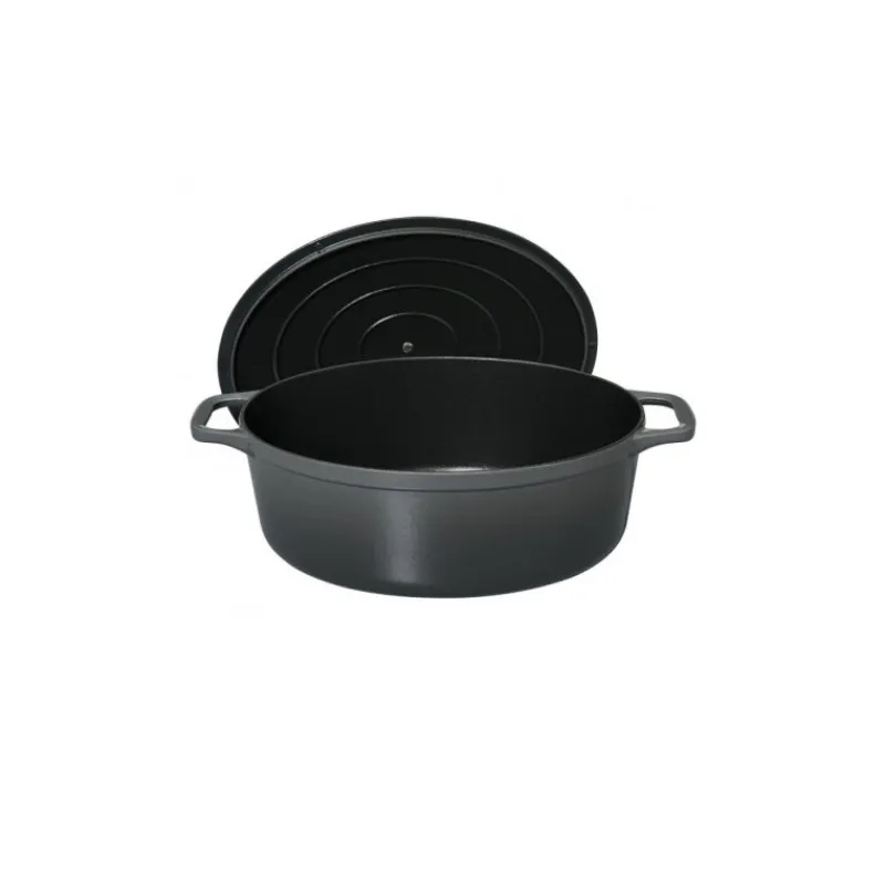 CHASSEUR Cocotte En Fonte|Cocotte en Fonte Ovale 25 cm Caviar