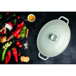 CHASSEUR Cocotte En Fonte|Cocotte en Fonte Ovale 33 cm Macadamia