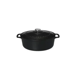 CHASSEUR Cocotte En Fonte|Cocotte en Fonte Ovale 31 cm Noir Mat