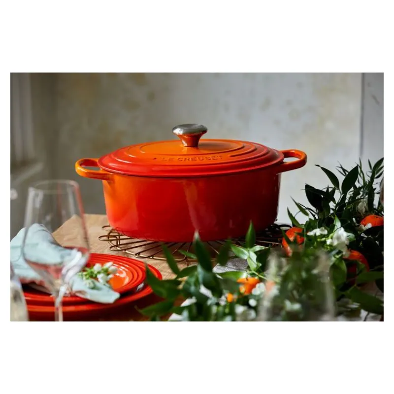 LE CREUSET Cocotte En Fonte|Cocotte en fonte Ovale 40 cm Volcanique Signature
