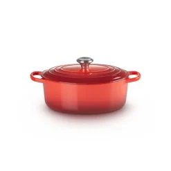 LE CREUSET Cocotte En Fonte|Cocotte en Fonte Ovale 27 cm Cerise Signature