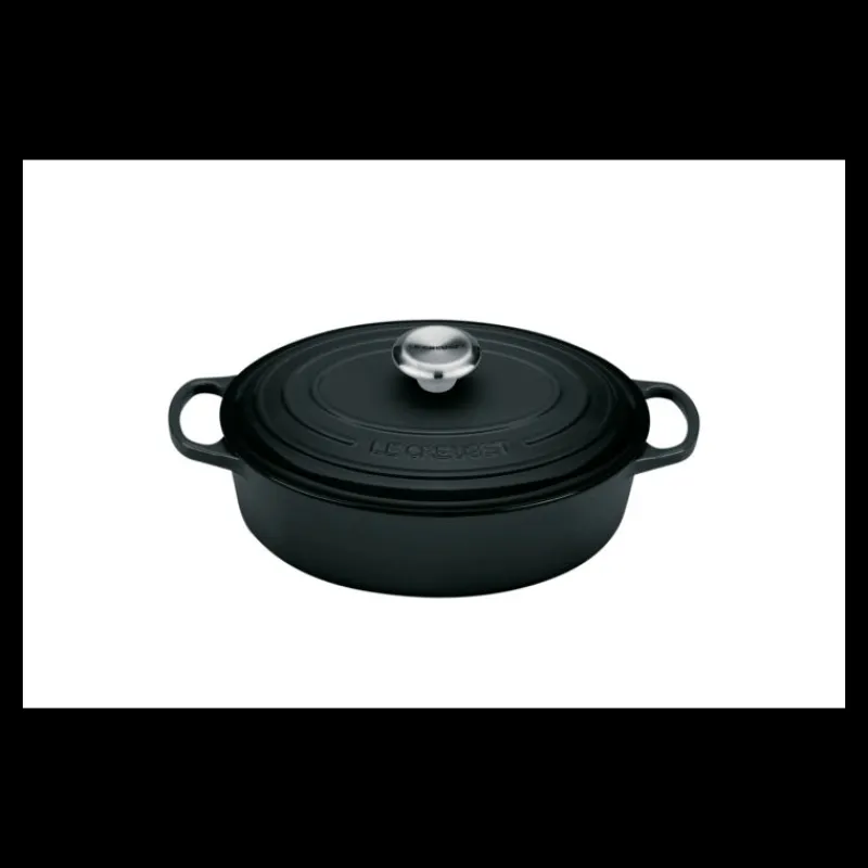 LE CREUSET Cocotte En Fonte|Cocotte en Fonte Ovale Basse 27 cm Noir Mat Signature