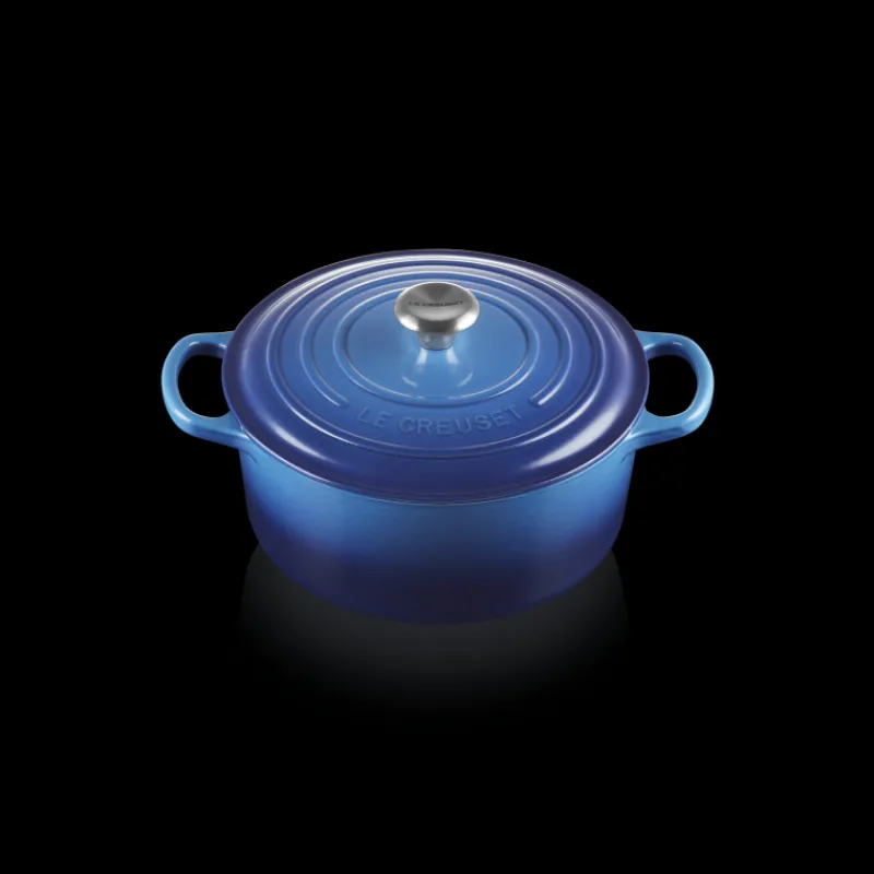 LE CREUSET Cocotte En Fonte|Cocotte en Fonte Ronde 22 cm Signature Azur