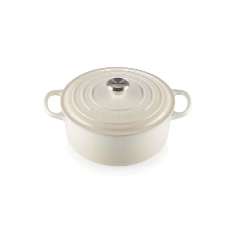 LE CREUSET Cocotte En Fonte|Cocotte en fonte Ronde 22 cm Meringue Signature