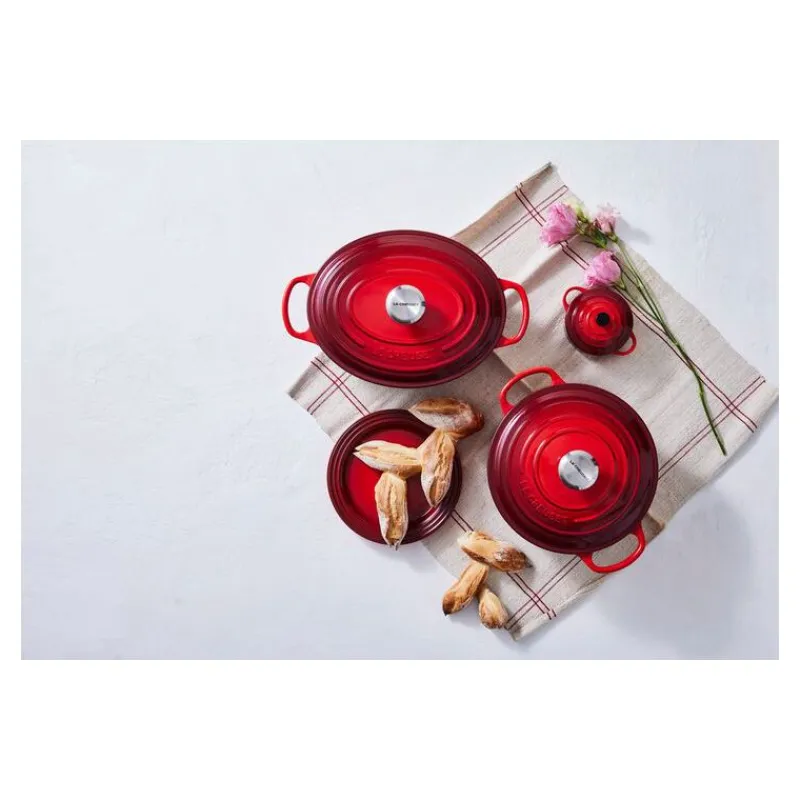 LE CREUSET Cocotte En Fonte|Cocotte en fonte Ronde 22 cm Cerise Signature