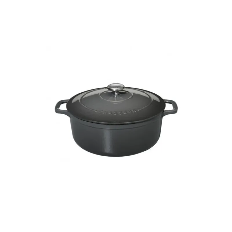 CHASSEUR Cocotte En Fonte|Cocotte en Fonte Ronde 24 cm Caviar