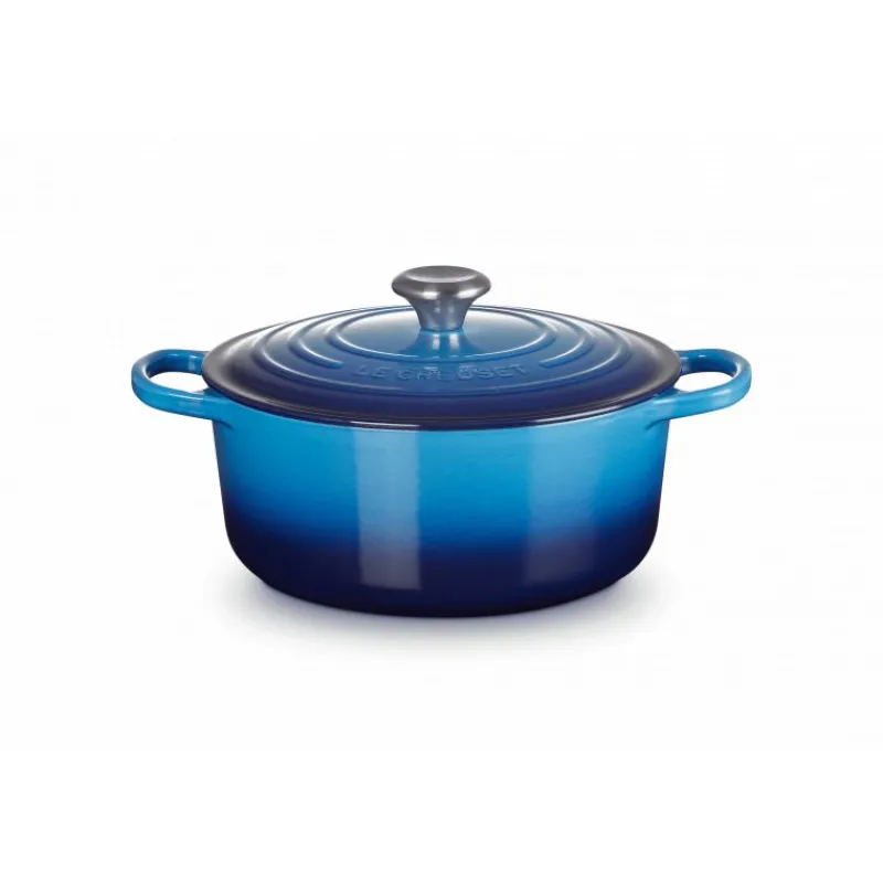 LE CREUSET Cocotte En Fonte|Cocotte en fonte Ronde 24 cm Azur Signature