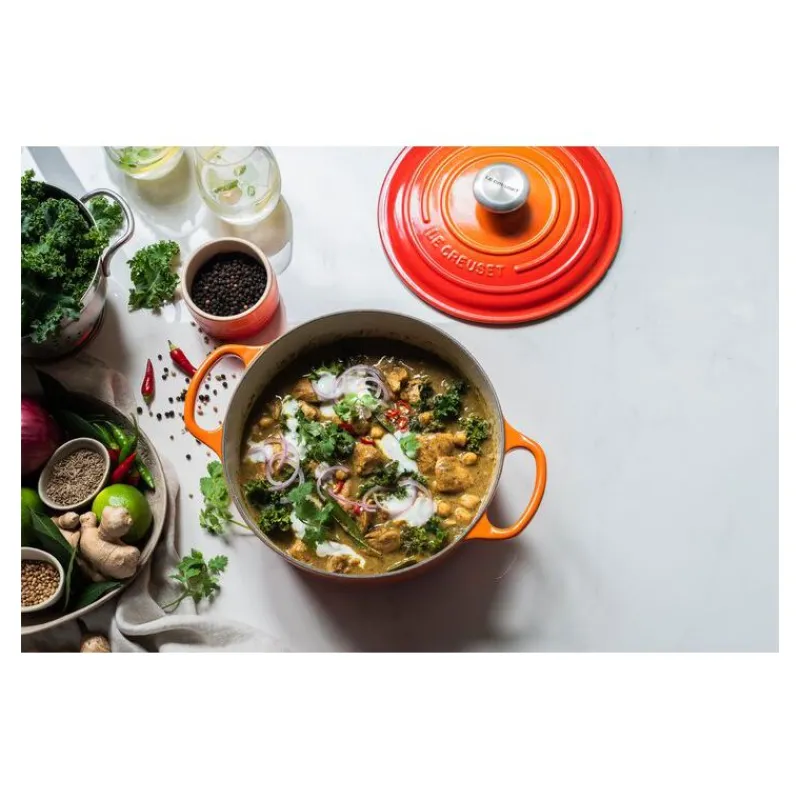 LE CREUSET Cocotte En Fonte|Cocotte en Fonte Ronde 22 cm Volcanique Signature