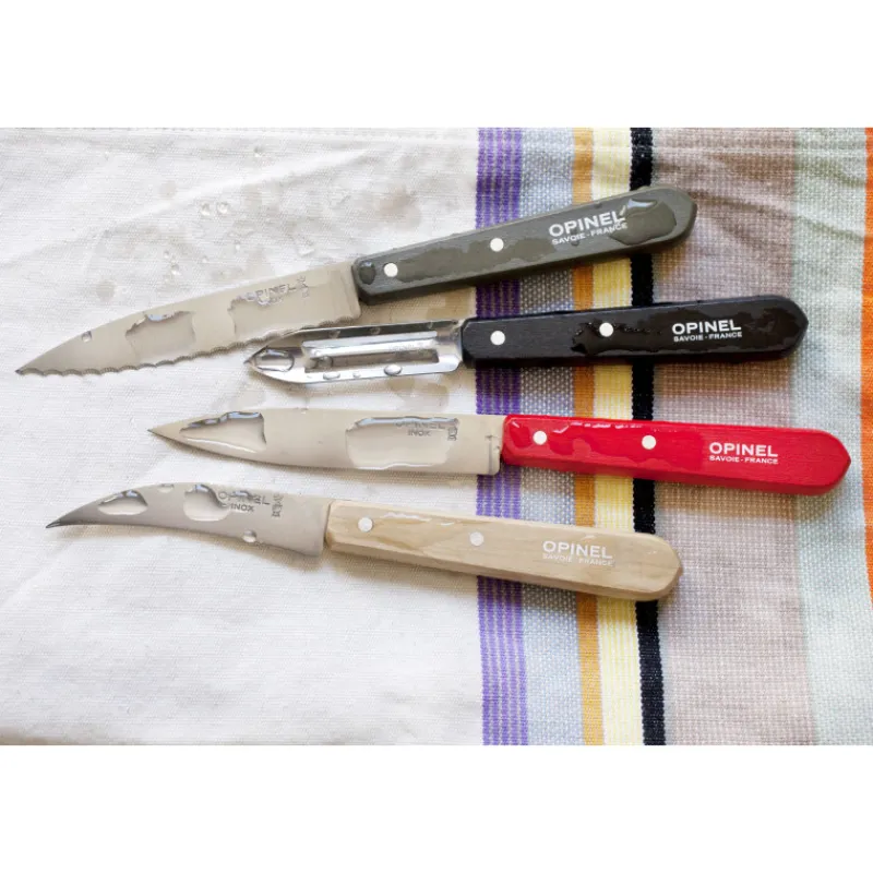 OPINEL Couteau D'office|Eplucheurs, Dénoyauteur|Coffret 3 Couteaux de Cuisine et un Eplucheur Loft Les Essentiels