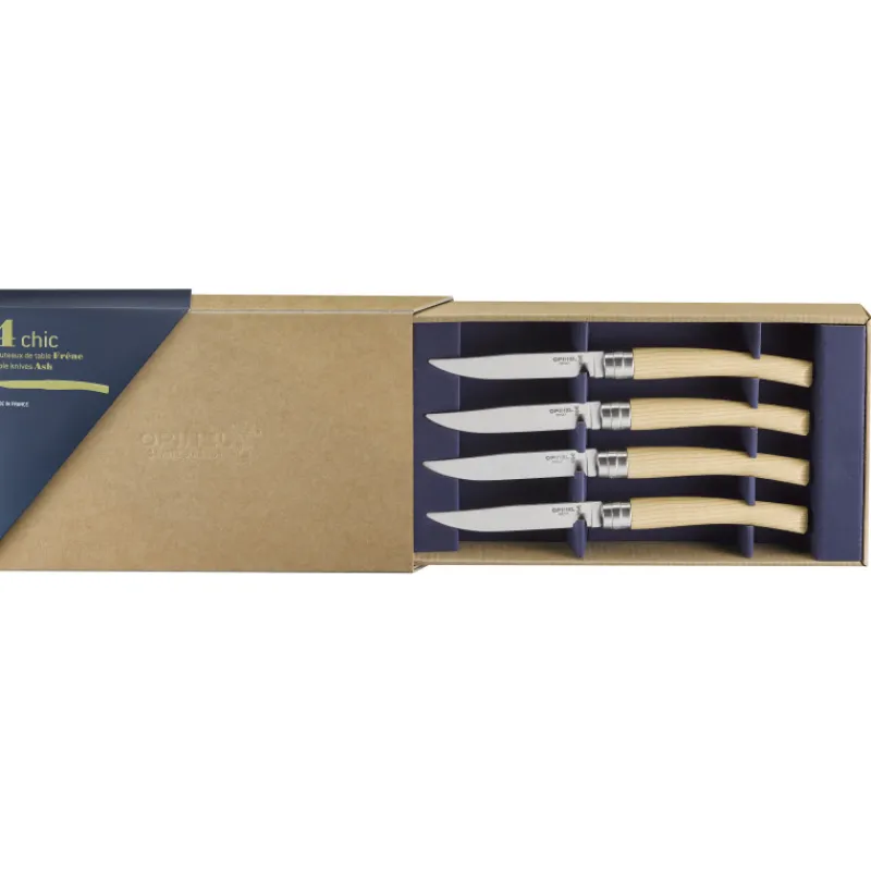 OPINEL Couverts|Coffret 4 Couteaux de Table Frêne Table Chic