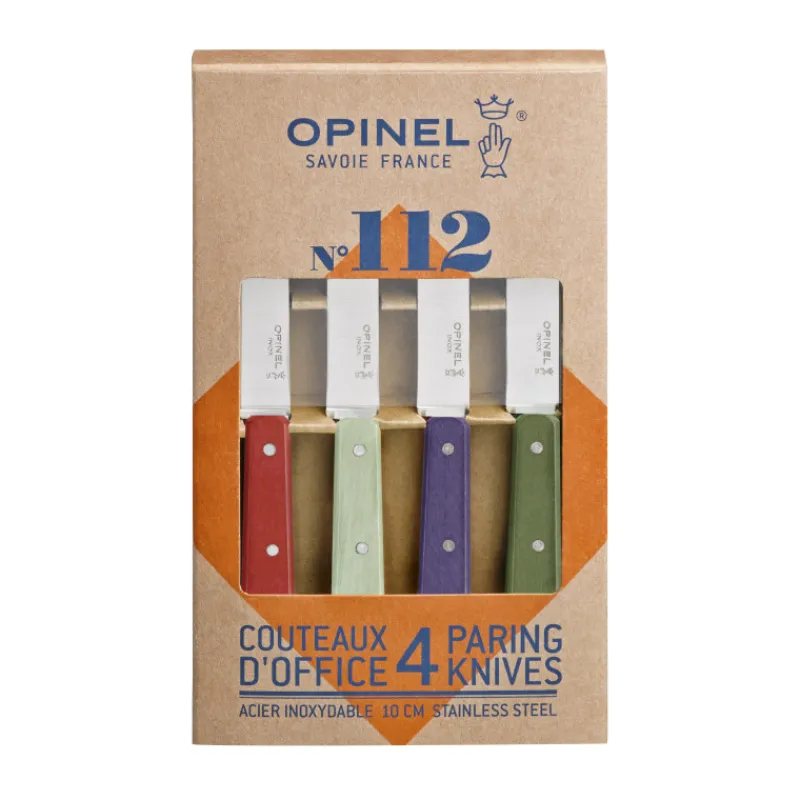OPINEL Couteau D'office|Eplucheurs, Dénoyauteur|Coffret 4 Couteaux d'Office N°112 Paysage Les Essentiels