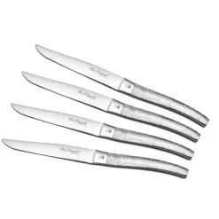 LOU LAGUIOLE Couverts|Coffret 4 Couteaux Steak Alphonse Écorce 23,5 cm