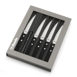 AMEFA Couverts|Coffret 6 Couteaux Steak Pizza Noir 21,5 cm