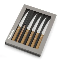 AMEFA Couverts|Coffret 6 Couteaux Steak Pizza Bois 21,5 cm