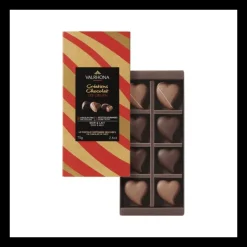 VALRHONA Chocolats À Offrir|Confiserie|Coffret 8 Cœurs Fourrés Chocolat Noir et Lait 75 g