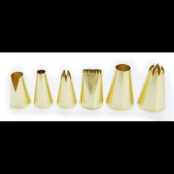 SCRAPCOOKING Douilles Pâtisserie|Coffret 6 Douilles Pâtissières Inox Dorées