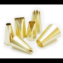 SCRAPCOOKING Douilles Pâtisserie|Coffret 6 Douilles Pâtissières Inox Dorées