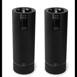 PEUGEOT Moulin|Coffret 2 Moulins Electriques Sel & Poivre Noir Mat 15 cm