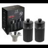 PEUGEOT Moulin|Coffret 2 Moulins Manuels Sel & Poivre Noir Mat 12 cm + Entonnoir