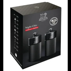 PEUGEOT Moulin|Coffret 2 Moulins Manuels Sel & Poivre Noir Mat 12 cm + Entonnoir
