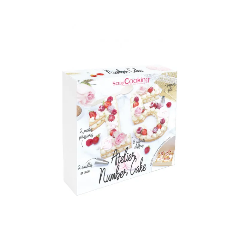 SCRAPCOOKING Ustensiles Décor Gâteau|Coffret Atelier Number Cake (16 pièces)