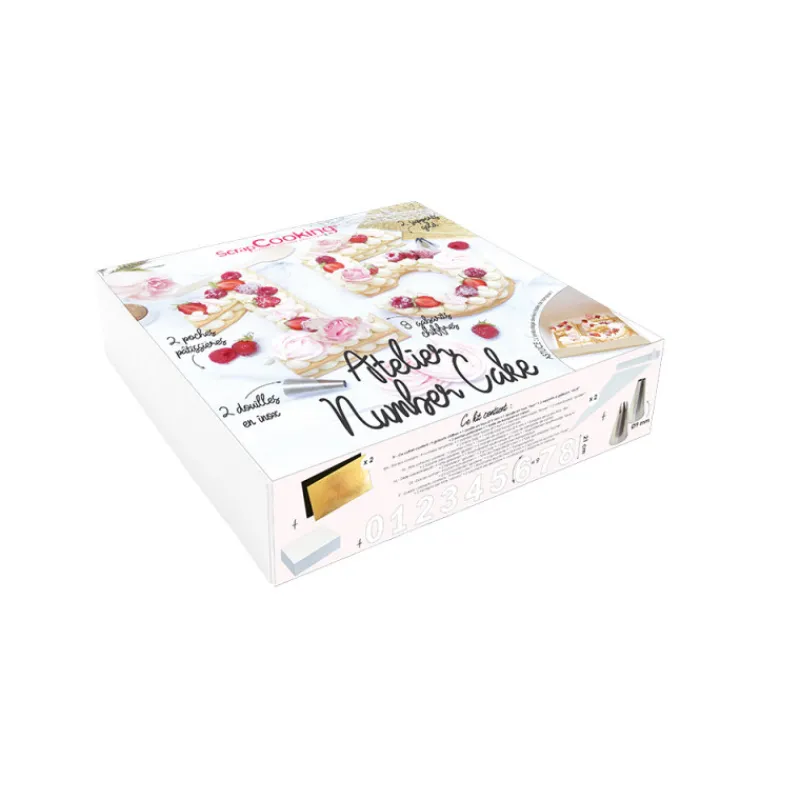 SCRAPCOOKING Ustensiles Décor Gâteau|Coffret Atelier Number Cake (16 pièces)