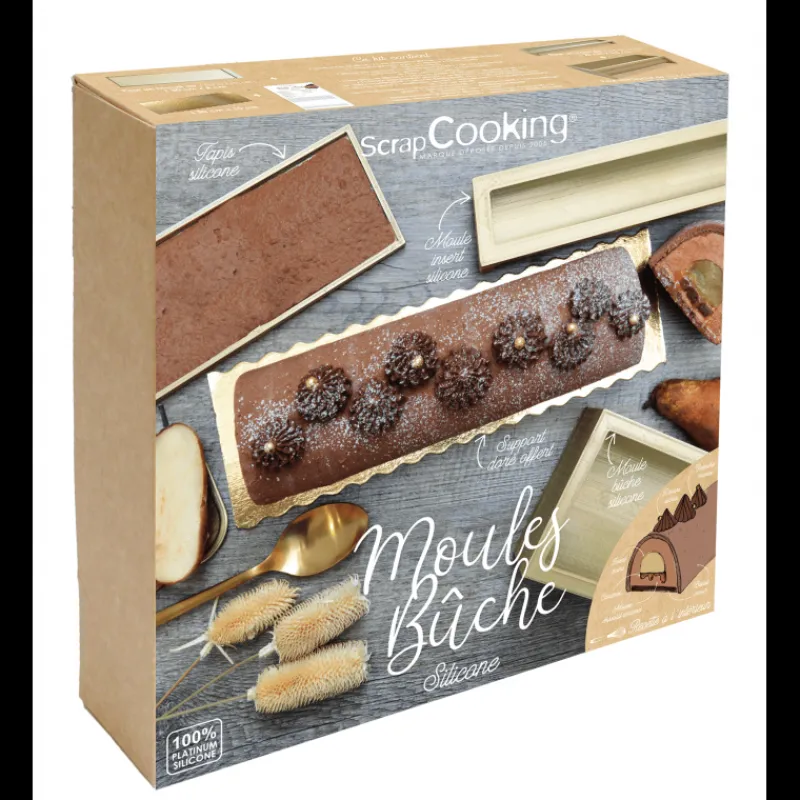 SCRAPCOOKING Caisse À Génoise|Tapis Silicone Pâtisserie|Coffret Bûche de Noël