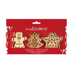SCRAPCOOKING Emporte Pièce - Découpoir Pâtisserie|Coffret Kit Biscuit 3 pièces Noël
