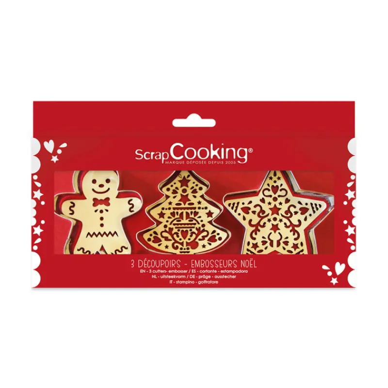 SCRAPCOOKING Emporte Pièce - Découpoir Pâtisserie|Coffret Kit Biscuit 3 pièces Noël