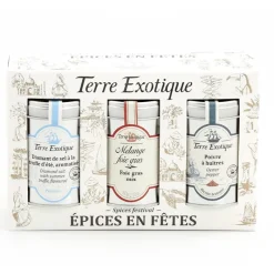 TERRE EXOTIQUE Marinade, Mélange Epices|Epices|Coffret Épices 3 Assortiments Épices en Fête