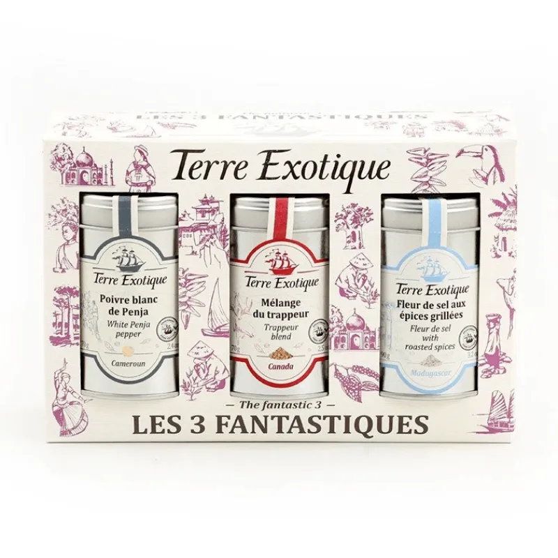 TERRE EXOTIQUE Marinade, Mélange Epices|Epices|Coffret Épices 3 Assortiments Fantastiques
