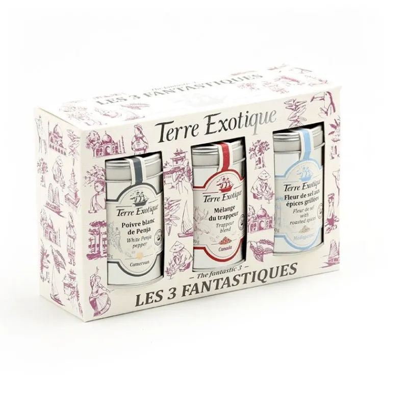 TERRE EXOTIQUE Marinade, Mélange Epices|Epices|Coffret Épices 3 Assortiments Fantastiques