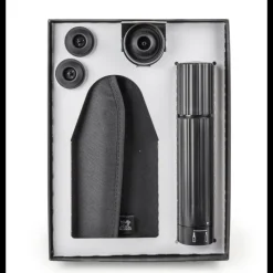 PEUGEOT Accessoires Vin|Coffret Pompe à Vin et Champagne Double Manuelle ABS + Rafraichisseur Frizz Noir