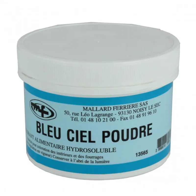 MALLARD FERRIERE Colorants Alimentaires|Colorant alimentaire Bleu Ciel E133 Poudre Hydrosoluble 100g