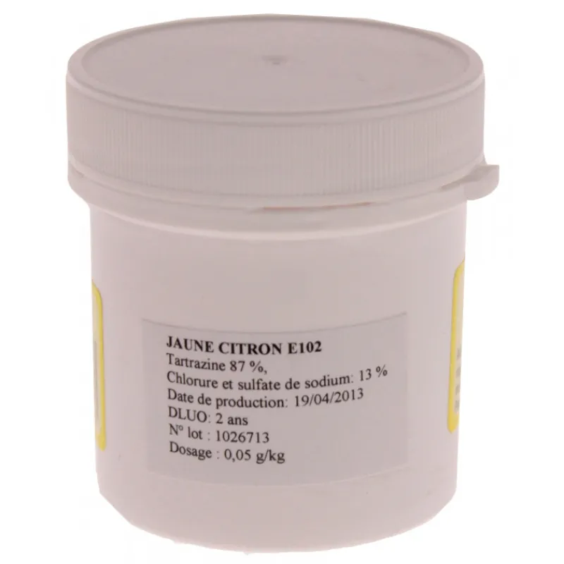 MALLARD FERRIERE Colorants Alimentaires|Colorant alimentaire Jaune Citron E102 Poudre Hydrosoluble 20g
