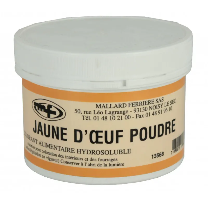 MALLARD FERRIERE Colorants Alimentaires|Colorant alimentaire Jaune d'Oeuf E102/E129 Poudre Hydrosoluble 100g