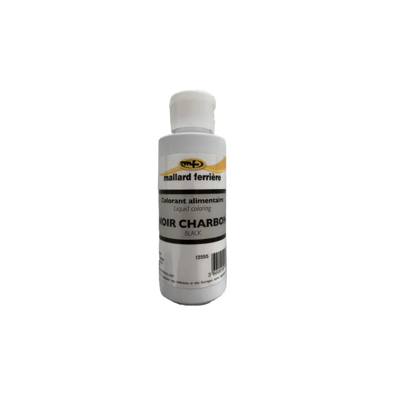 MALLARD FERRIERE Colorants Alimentaires|Colorant alimentaire Noir Charbon E122/E104/E133 Liquide 100ml