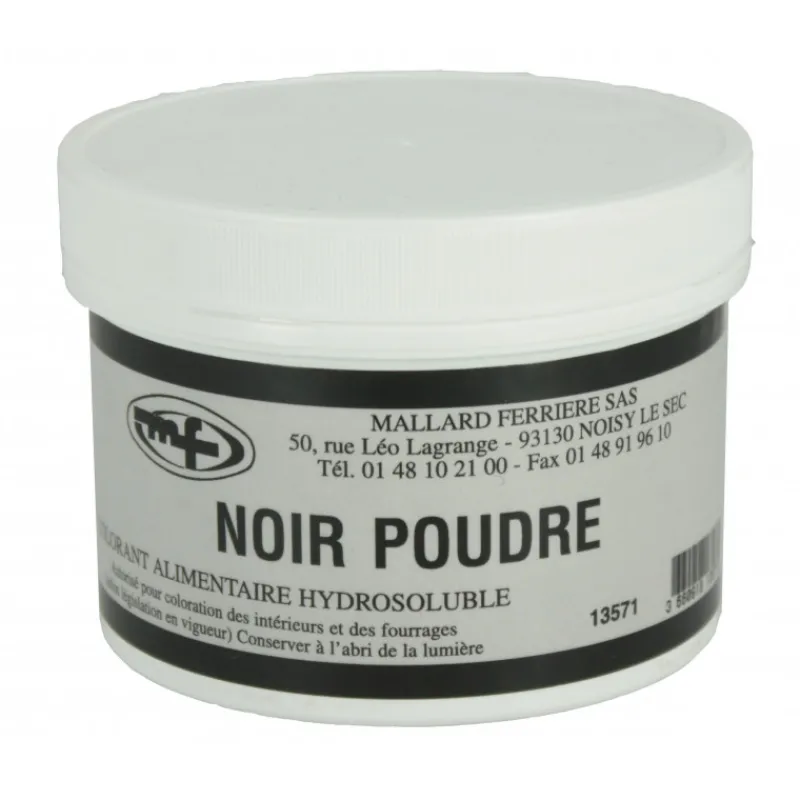 MALLARD FERRIERE Colorants Alimentaires|Colorant alimentaire Noir Charbon E153 Poudre Hydrosoluble 50g